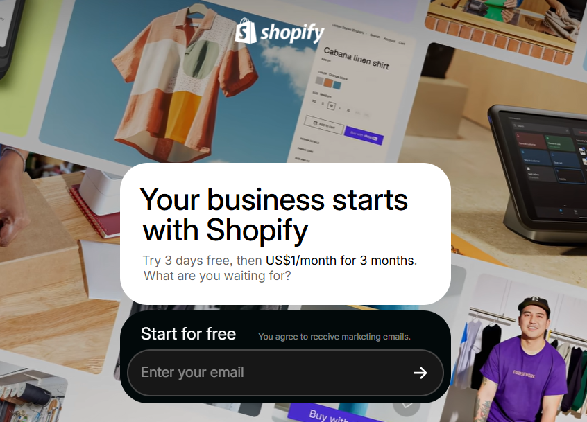 Your business starts with Shopify